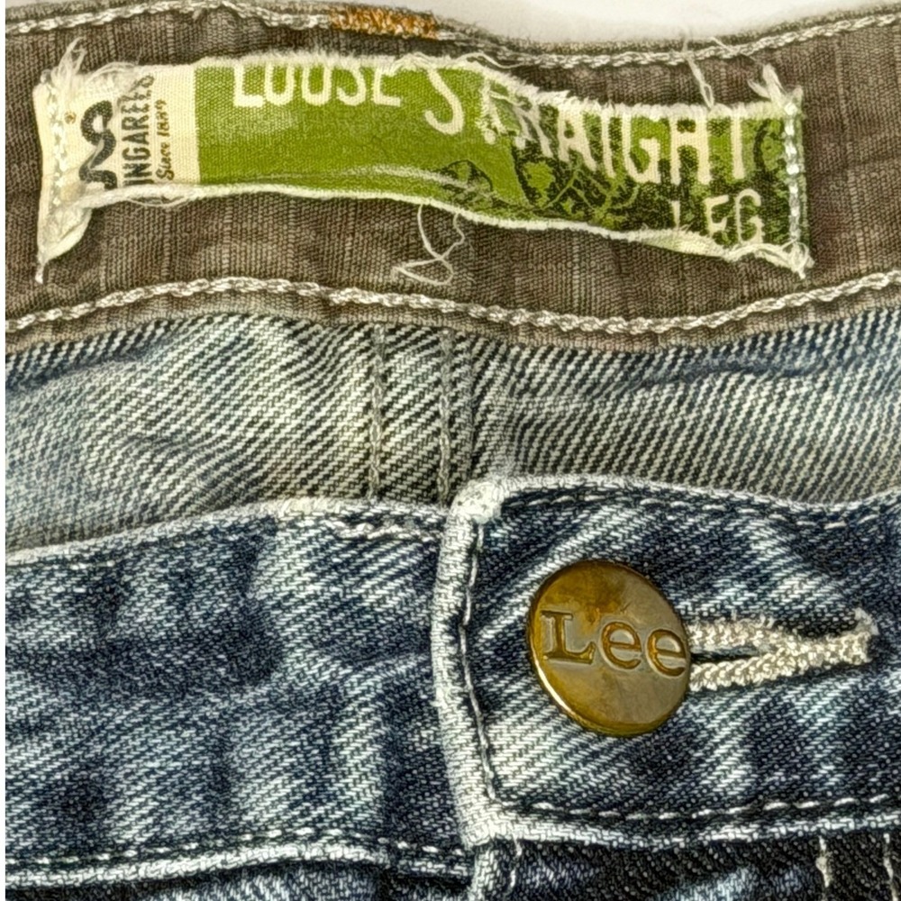 Vintage Y2K 2002 Mens Lee Dungarees Jeans Baggy Loose Fit Skater Grunge 36x32 - Picture 5 of 9